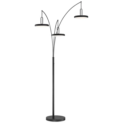 Lite Source Sailee 90" High Black 3-light Led Modern Arc Floor Lamp