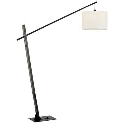 Lite Source Stockton Charcoal Gray And Black Adjustable Arc Floor Lamp