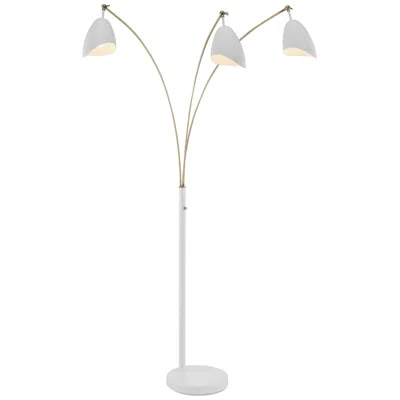 Lite Source Tanko 82" White And Brass 3-light Arc Floor Lamp