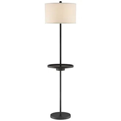 Lite Source Tungsten 62" Tray Table Floor Lamp With Outlet And Usb
