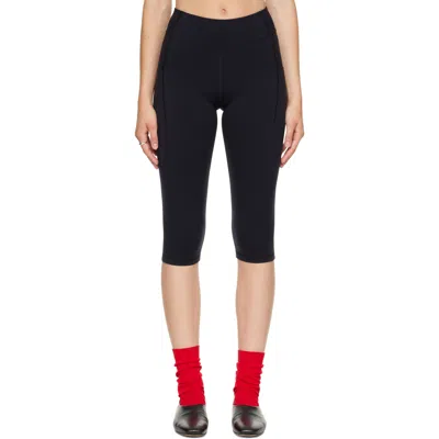 Literary Sport Black Lena Capri Running Leggings In Multi