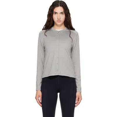Literary Sport Gray Fanny Cardigan In Multi
