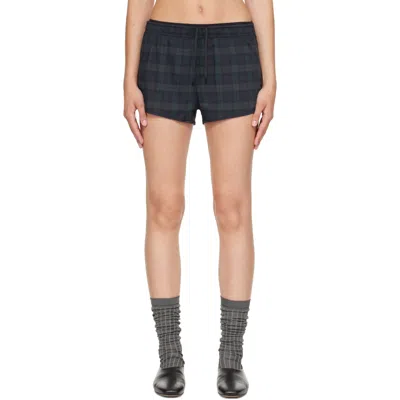 Literary Sport Green & Navy Dori 2 Running Shorts In Black