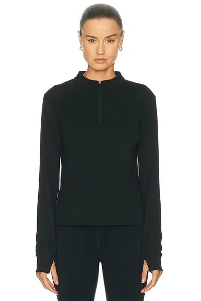 Literary Sport Jorie Merino Quarter Zip Jacket In Black