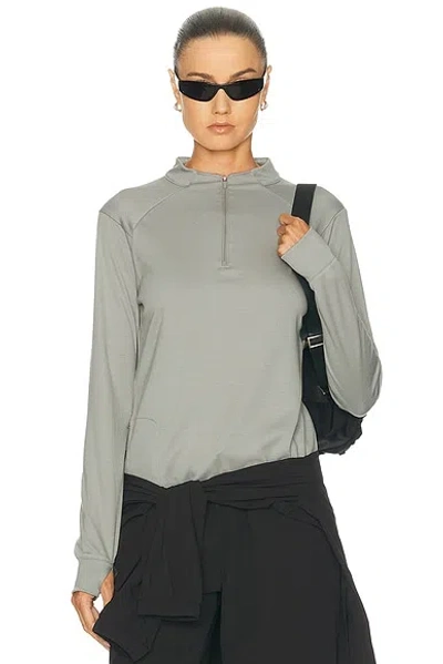 Literary Sport Jorie Merino Quarter Zip Jacket In Gray