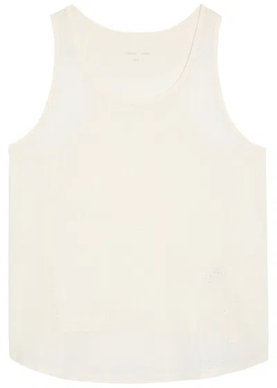 Literary Sport Leni Perforated Stretch-jersey Tank Top In White