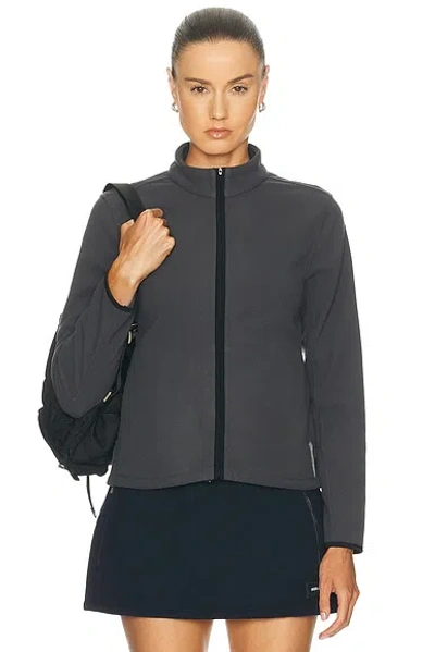 Literary Sport Lucille Fleece Zip Up Jacket In Gray