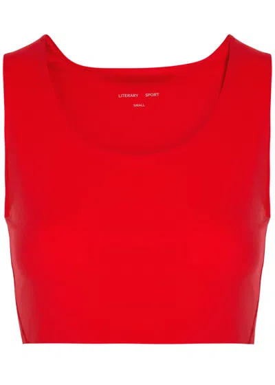 Literary Sport Maud Stretch-jersey Bra Top In Red