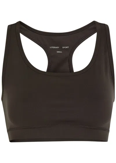 Literary Sport O'hara Stretch-jersey Bra Top In Brown