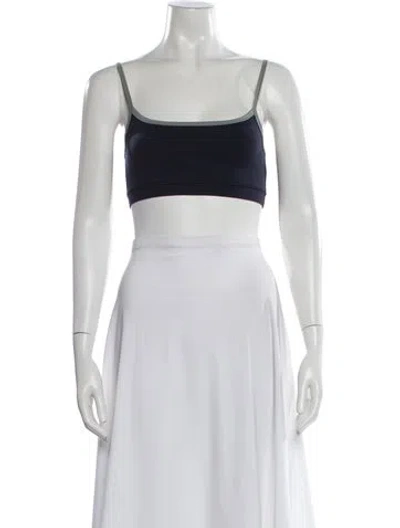Pre-owned Literary Sport Scoop Neck Sleeveless Sports Bra In White