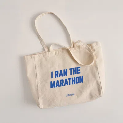 Literie I Ran The Marathon Tote Bag In Sand