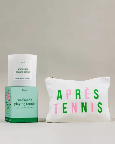 Literie Tennis Pouch Set In Green, Pink