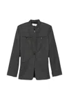 Litkovska Button-up Layered-back Jacket In Gray