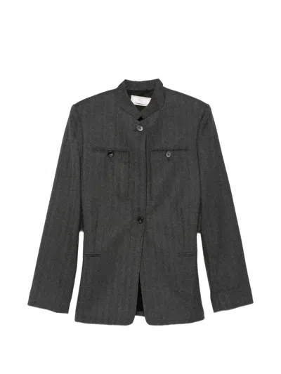 Litkovska Button-up Layered-back Jacket In Grey