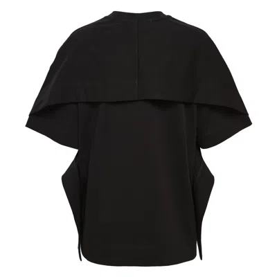 Litkovska Capelet Overlay Cotton T-shirt In Black