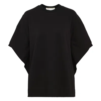 Litkovska Capelet Overlay Cotton T-shirt In Black