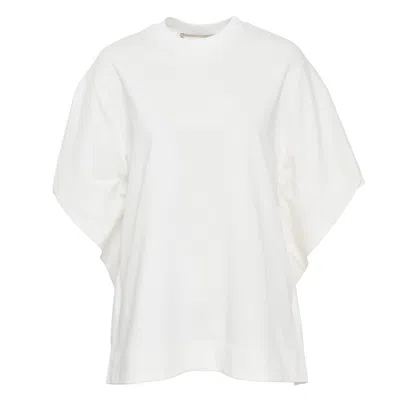 Litkovska Capelet Overlay Cotton T-shirt In White