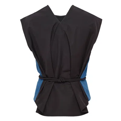 Litkovska Contrasting Denim Top In Black