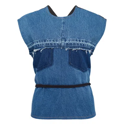Litkovska Contrasting Denim Top In Black