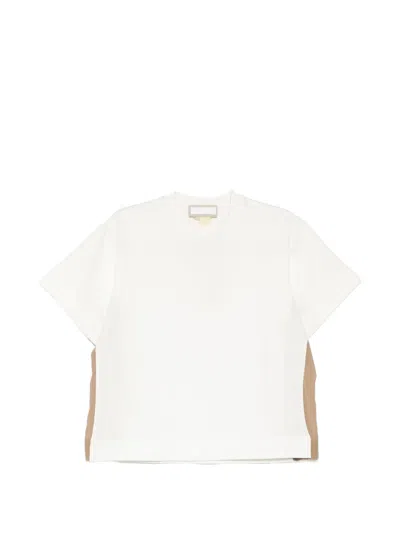 Litkovska Cotton Chiffon-stripe T-shirt In White