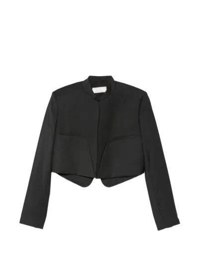 Litkovska Cropped Layered-effect Jacket In Black