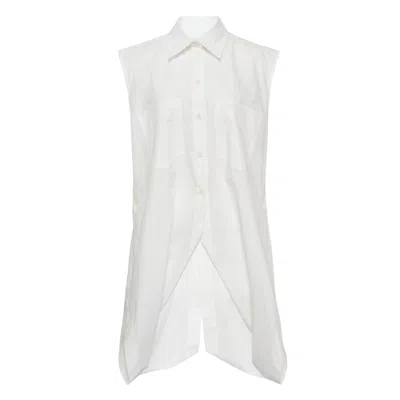 Litkovska Deconstructed Wool Blend Shirt In White