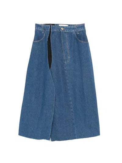 Litkovska Deconstructed-effect Raw-cut Skirt In Multi