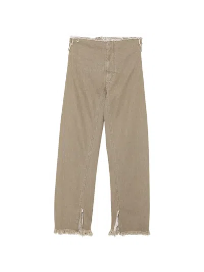 Litkovska Frayed Split-hem Jeans In Neutral