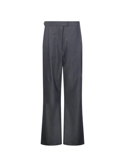 Litkovska Frayed-edge Side-stripes Trousers In Blue