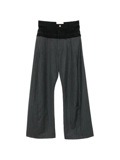 Litkovska Layered-design Trousers In Grey