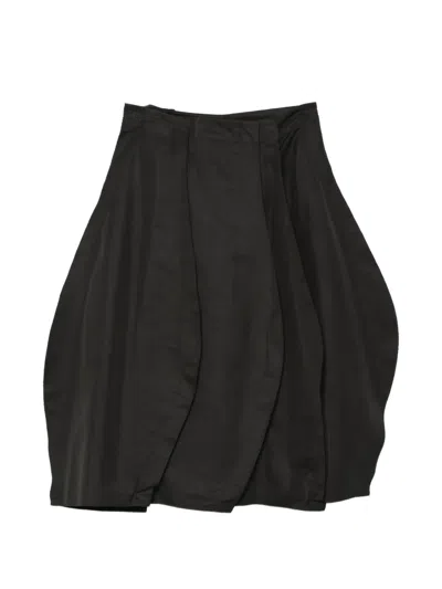 Litkovska Layered-panel Balloon Midi Skirt In Black