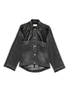 Litkovska Leather-panel Denim Jacket In Black