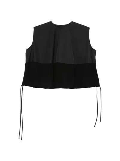Litkovska Panelled Drawstring Top In Black