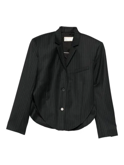 Litkovska Pinstripe Cropped Jacket In Black