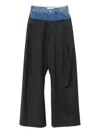 Litkovska Pinstripe-pattern Panelled Trousers In Black