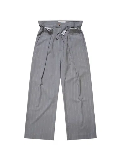 Litkovska Pinstripe Pleated Trousers In Gray