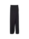 Litkovska Pinstriped Deconstructed Offset-zip Trousers In Black