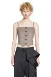 Litkovska Pinstriped Wool Blend Vest In Neutral