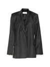 Litkovska Pinstripe-pattern Single-breasted Jacket In Black