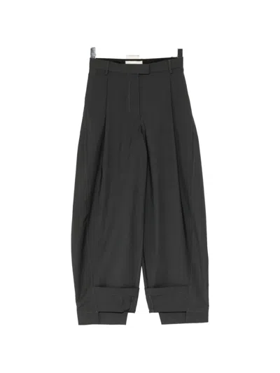Litkovska Pleated Barrel-leg Trousers In Gray