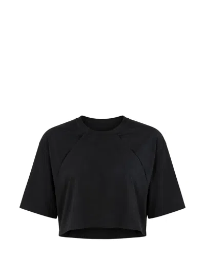 Litkovska Pleated Cropped T-shirt In Black