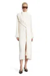 Litkovska Pleated Dress With Twisted Waist In White