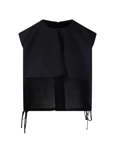 Litkovska Sheer-panel Sleeveless Top In Black
