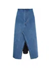 Litkovska Split-front Midi Skirt In Blue