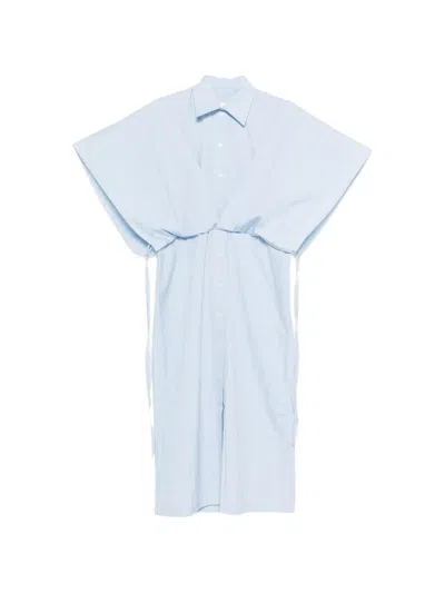 Litkovska Striped Panelled Midi Shirt Dress In Blue