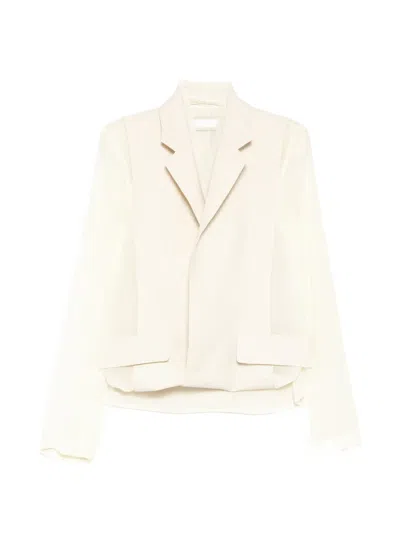 Litkovska Tucked-hem Layer Jacket In White