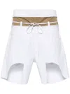 Litkovskaya Asymmetric Layered Denim Shorts In White