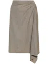 Litkovskaya Asymmetric Midi Skirt In Neutrals