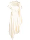 Litkovskaya Asymmetric Ruffle-detail Dress In Gelb
