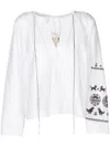 Litkovskaya Embroidered-motif Striped Blouse In Weiss